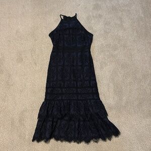 Elegant Black and navy Banana Republic Floral Lace Dress